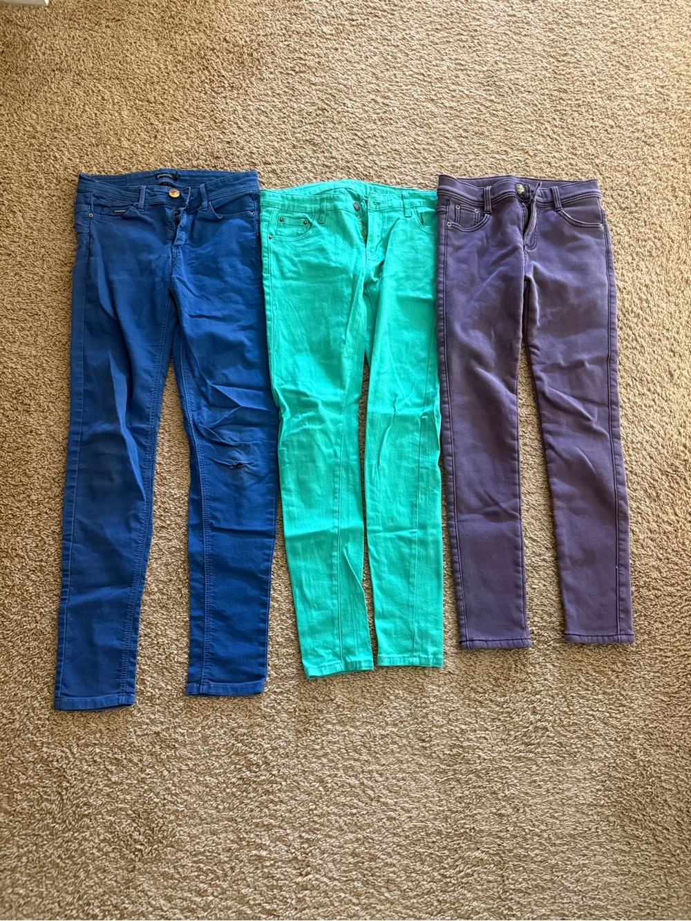 stradivarius Women’s Skinny Jeans pants in Blue, Teal, Purple